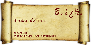 Brebu Örsi névjegykártya